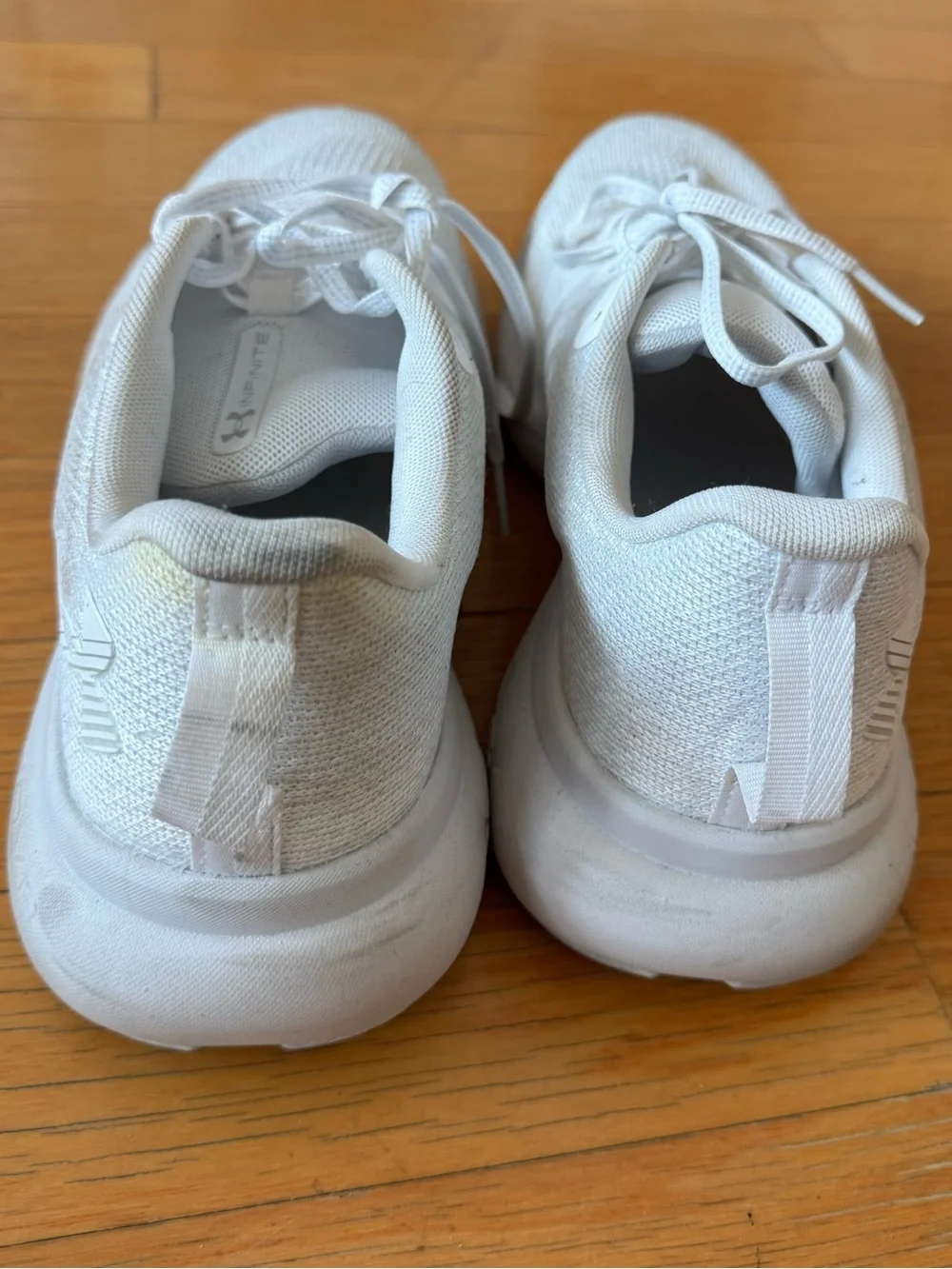 Under Armour White Breathable Knit Running Sneakers